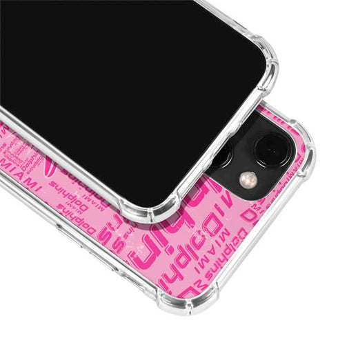 NFL Miami Dolphins - Blast Pink iPhone 13 Mini Clear Case