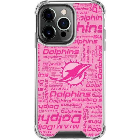 NFL Miami Dolphins - Blast Pink iPhone 15 Pro Clear Case