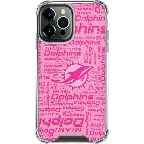NFL Miami Dolphins - Blast Pink iPhone 15 Pro Max Clear Case