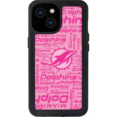 NFL Miami Dolphins - Blast Pink iPhone 15 Waterproof Case