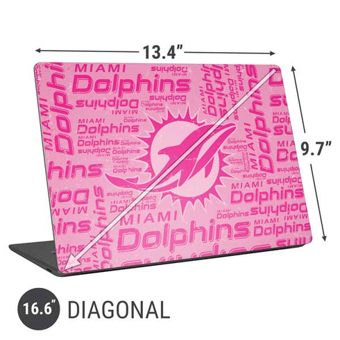 NFL Miami Dolphins - Blast Pink Universal Laptop 16.6in (13.4 x 9.7in) Skin