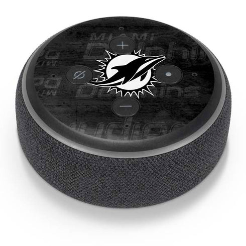 NFL Miami Dolphins Black & White Amazon Echo Dot Skin