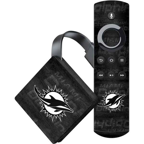 NFL Miami Dolphins Black & White Amazon Fire TV Skin