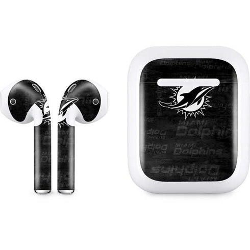 NFL Miami Dolphins Black & White Apple AirPods Skin