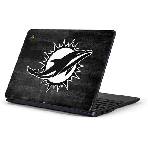 NFL Miami Dolphins Black & White Samsung Chromebook Skin