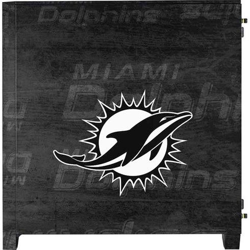 NFL Miami Dolphins Black & White Corsair 4000D Tempered Glass Mid-Tower ATX Case Skin