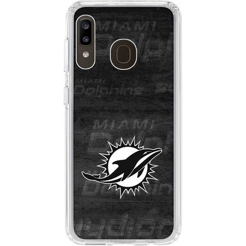 NFL Miami Dolphins Black & White Galaxy A20 Clear Case