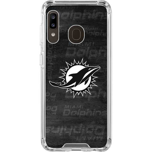 NFL Miami Dolphins Black & White Galaxy A30 Clear Case