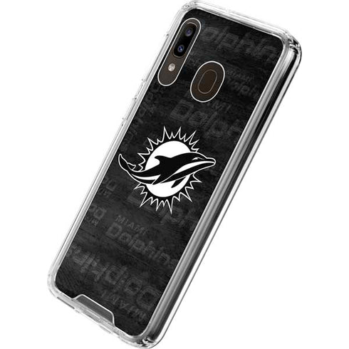 NFL Miami Dolphins Black & White Galaxy A30 Clear Case