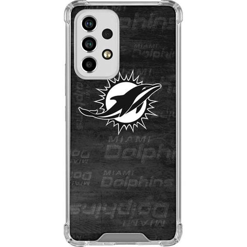 NFL Miami Dolphins Black & White Galaxy A33 5G Clear Case