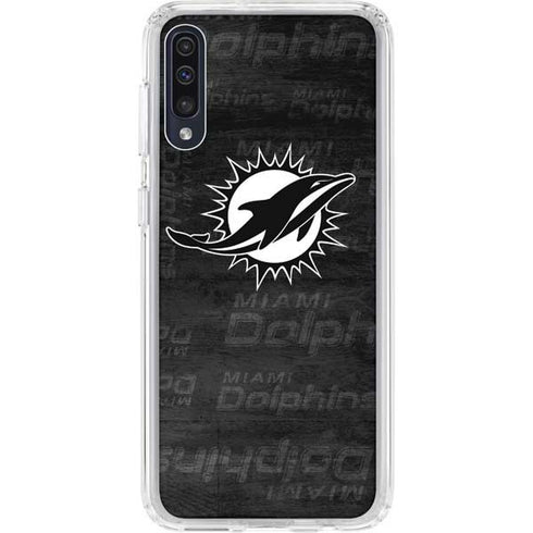 NFL Miami Dolphins Black & White Galaxy A50 Clear Case