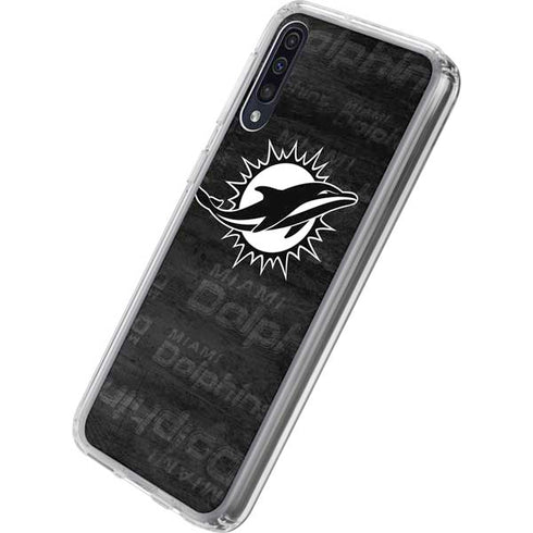 NFL Miami Dolphins Black & White Galaxy A50 Clear Case