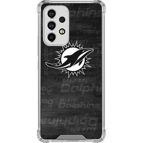 NFL Miami Dolphins Black & White Galaxy A53 5G Clear Case