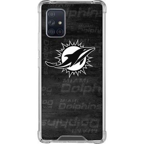 NFL Miami Dolphins Black & White Galaxy A71 5G Clear Case