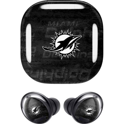 NFL Miami Dolphins Black & White Galaxy Buds Pro Skin