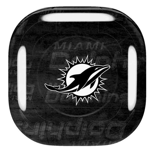 NFL Miami Dolphins Black & White Galaxy Buds Pro Skin