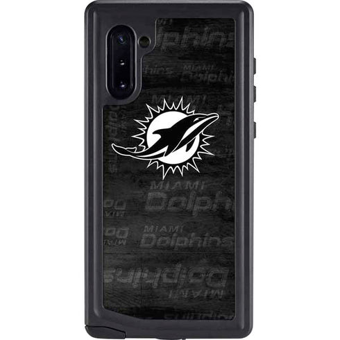 NFL Miami Dolphins Black & White Galaxy Note 10 Waterproof Case