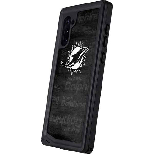 NFL Miami Dolphins Black & White Galaxy Note 10 Waterproof Case