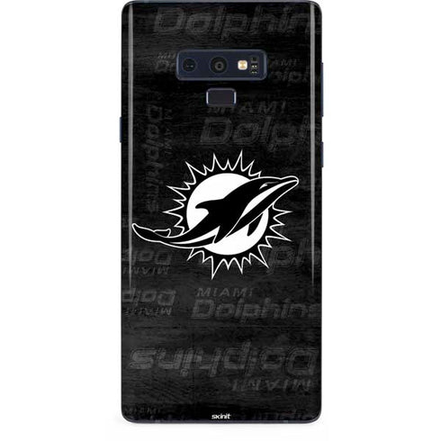 NFL Miami Dolphins Black & White Galaxy Note 9 Skin