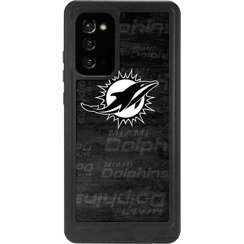NFL Miami Dolphins Black & White Galaxy Note20 5G Waterproof Case