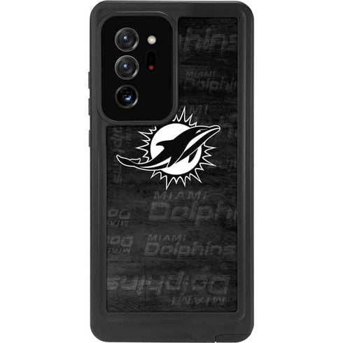 NFL Miami Dolphins Black & White Galaxy Note20 Ultra 5G Waterproof Case