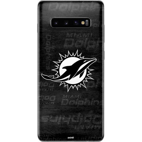 NFL Miami Dolphins Black & White Galaxy S10 Plus Skin