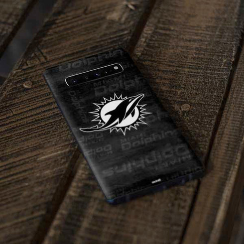 NFL Miami Dolphins Black & White Galaxy S10 Plus Skin