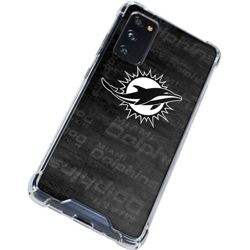 NFL Miami Dolphins Black & White Galaxy S20 FE Clear Case