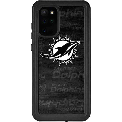 NFL Miami Dolphins Black & White Galaxy S20 Plus Waterproof Case