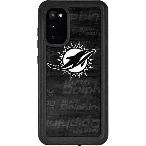 NFL Miami Dolphins Black & White Galaxy S20 Waterproof Case