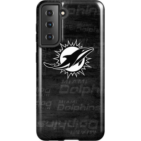 NFL Miami Dolphins Black & White Galaxy S21 5G Pro Case