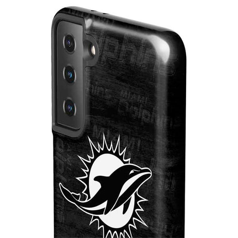 NFL Miami Dolphins Black & White Galaxy S21 FE Pro Case