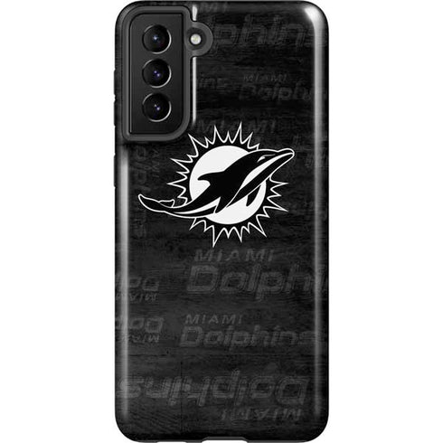 NFL Miami Dolphins Black & White Galaxy S21 Plus 5G Pro Case