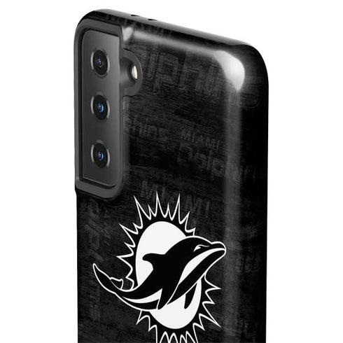 NFL Miami Dolphins Black & White Galaxy S21 Plus 5G Pro Case