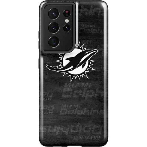 NFL Miami Dolphins Black & White Galaxy S21 Ultra 5G Pro Case