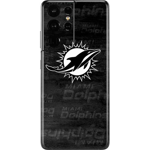 NFL Miami Dolphins Black & White Galaxy S21 Ultra 5G Skin