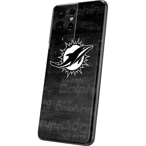 NFL Miami Dolphins Black & White Galaxy S21 Ultra 5G Skin
