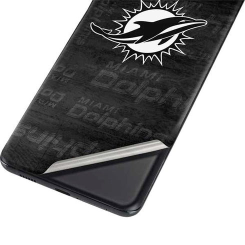 NFL Miami Dolphins Black & White Galaxy S21 Ultra 5G Skin