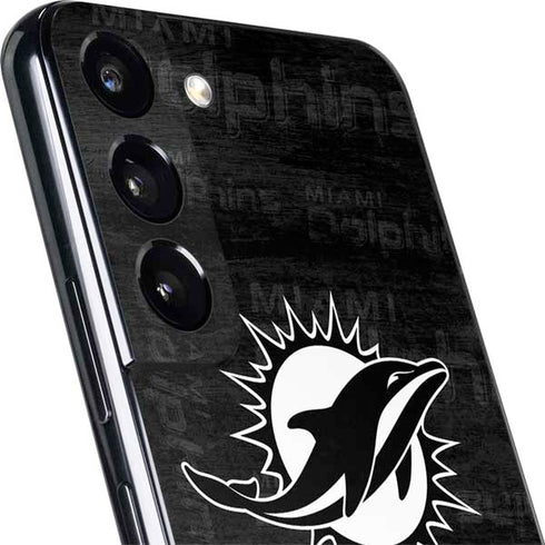 NFL Miami Dolphins Black & White Galaxy S22 Skin