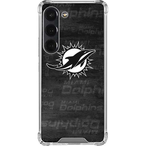 NFL Miami Dolphins Black & White Galaxy S23 Clear Case