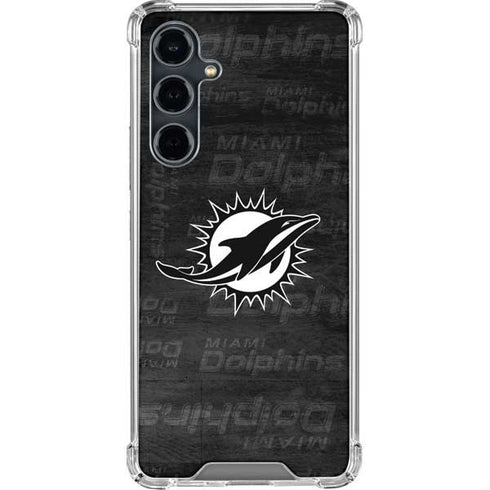 NFL Miami Dolphins Black & White Galaxy S23 FE Clear Case
