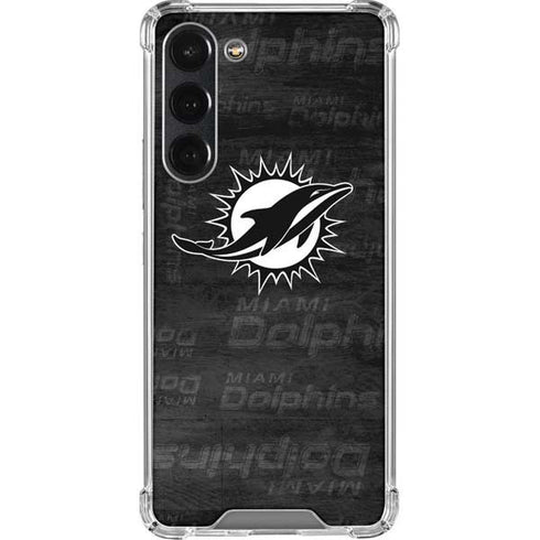 NFL Miami Dolphins Black & White Galaxy S23 Plus Clear Case