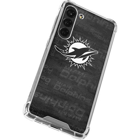 NFL Miami Dolphins Black & White Galaxy S23 Plus Clear Case