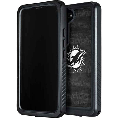 NFL Miami Dolphins Black & White Galaxy S23 Plus Waterproof Case