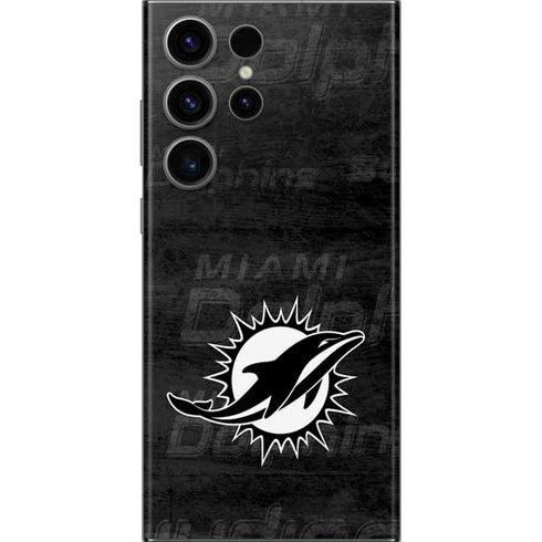 NFL Miami Dolphins Black & White Galaxy S23 Ultra Skin