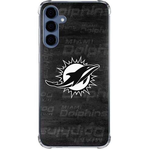 NFL Miami Dolphins Black & White Galaxy S24 Clear Case