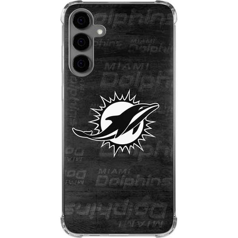 NFL Miami Dolphins Black & White Galaxy S24 Plus Clear Case