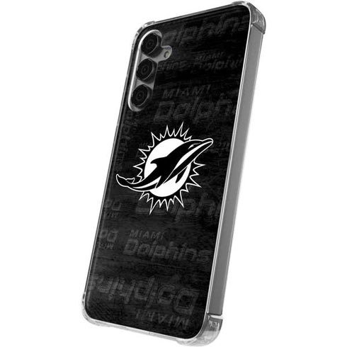NFL Miami Dolphins Black & White Galaxy S24 Plus Clear Case