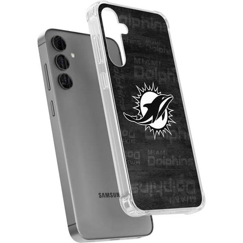 NFL Miami Dolphins Black & White Galaxy S24 Plus Clear Case