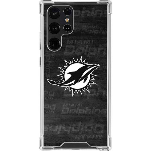 NFL Miami Dolphins Black & White Galaxy S24 Ultra Clear Case